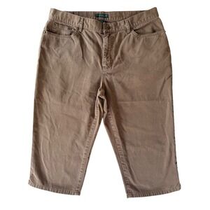 Lauren Jeans Co.‎ Ralph Lauren Petite Brown Capri Pants Women's Size 14P